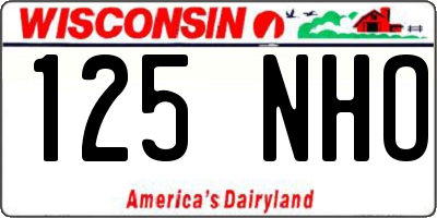 WI license plate 125NHO