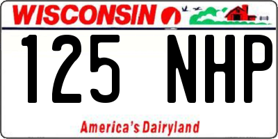 WI license plate 125NHP