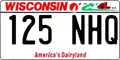 WI license plate 125NHQ