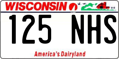WI license plate 125NHS