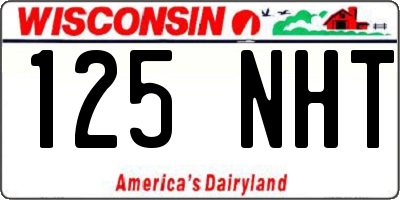 WI license plate 125NHT