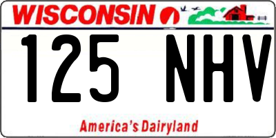WI license plate 125NHV