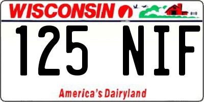 WI license plate 125NIF
