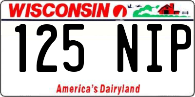 WI license plate 125NIP