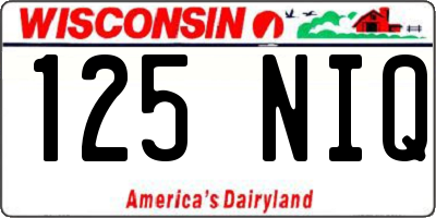 WI license plate 125NIQ