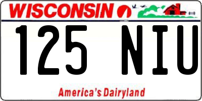 WI license plate 125NIU