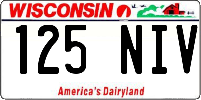 WI license plate 125NIV
