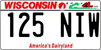 WI license plate 125NIW
