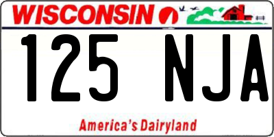 WI license plate 125NJA