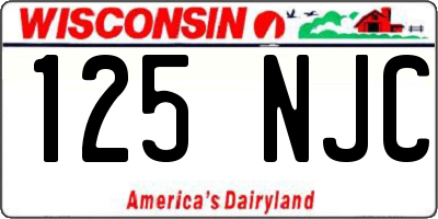 WI license plate 125NJC