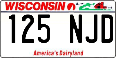 WI license plate 125NJD