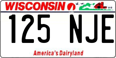 WI license plate 125NJE