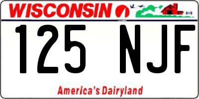 WI license plate 125NJF