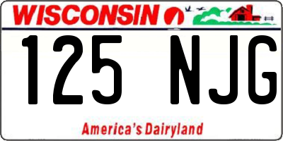 WI license plate 125NJG