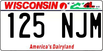 WI license plate 125NJM