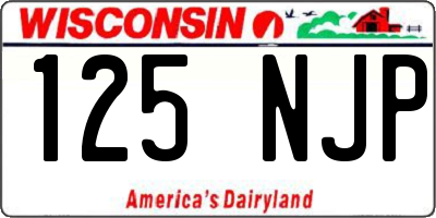 WI license plate 125NJP