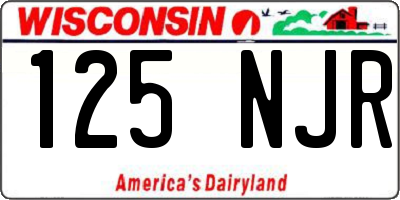 WI license plate 125NJR