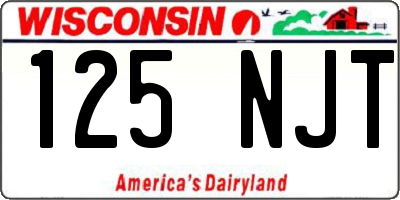 WI license plate 125NJT