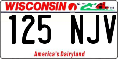 WI license plate 125NJV