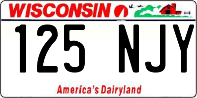 WI license plate 125NJY
