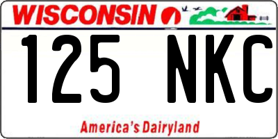 WI license plate 125NKC
