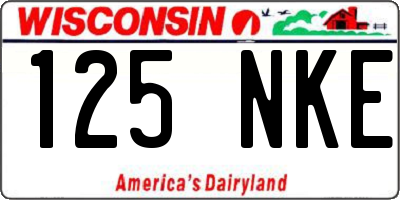 WI license plate 125NKE