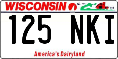 WI license plate 125NKI