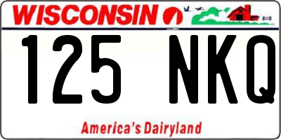 WI license plate 125NKQ
