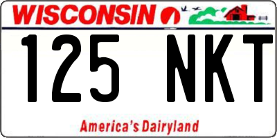 WI license plate 125NKT