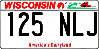 WI license plate 125NLJ
