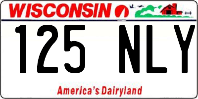 WI license plate 125NLY