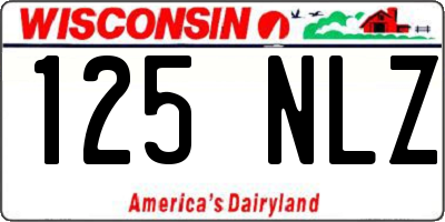 WI license plate 125NLZ