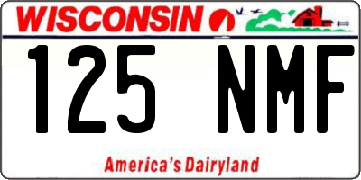 WI license plate 125NMF