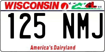 WI license plate 125NMJ