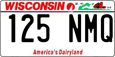 WI license plate 125NMQ