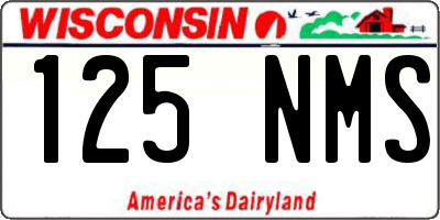 WI license plate 125NMS