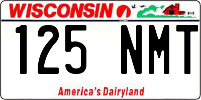 WI license plate 125NMT