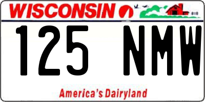 WI license plate 125NMW
