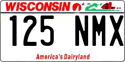 WI license plate 125NMX