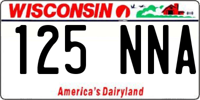 WI license plate 125NNA