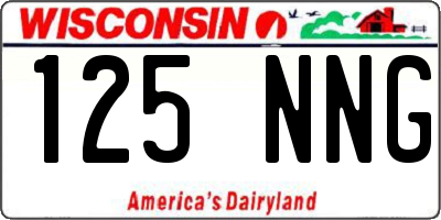 WI license plate 125NNG