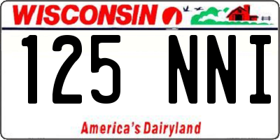 WI license plate 125NNI