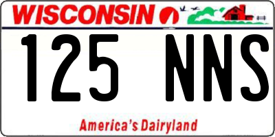 WI license plate 125NNS