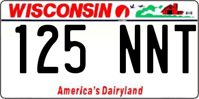 WI license plate 125NNT