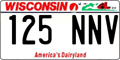 WI license plate 125NNV
