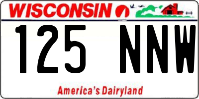 WI license plate 125NNW