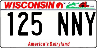 WI license plate 125NNY