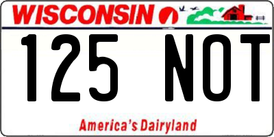 WI license plate 125NOT