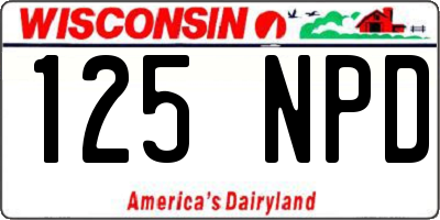WI license plate 125NPD