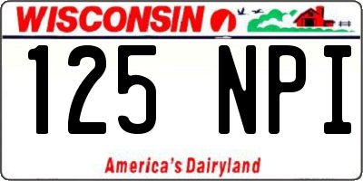WI license plate 125NPI